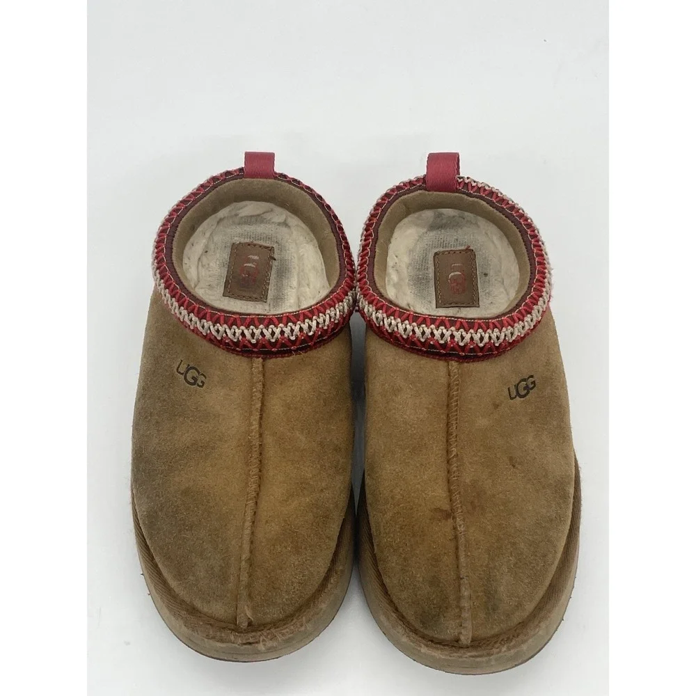 UGG Kid's Tazz Slippers Shoes Sz 2 Sand Tan Clogs Slip On Casual Comfy Girls